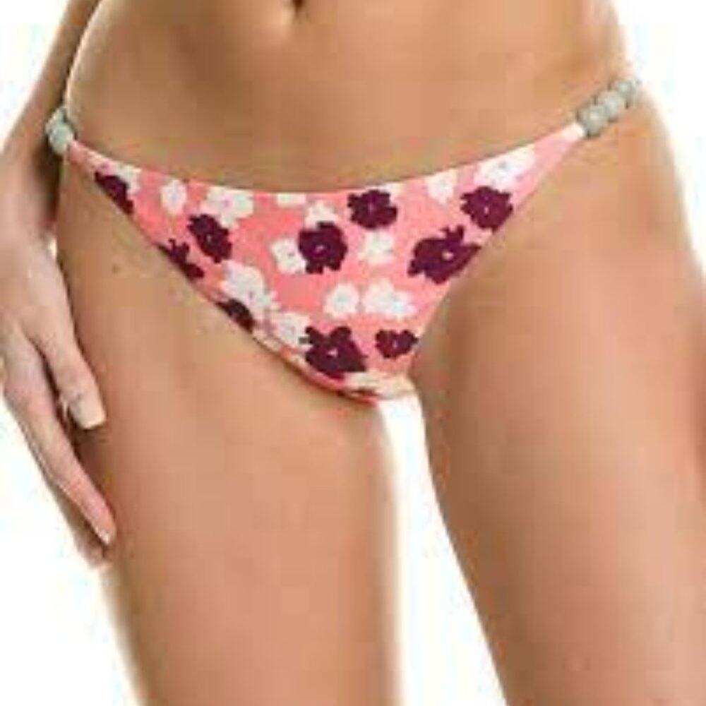 NWT Tanya Taylor Tia Peach Floral Print Bikini Bottom